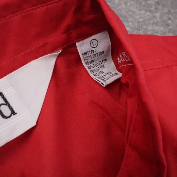 VTG 80s 90s Award Deadstock Large Red White Striped Short Sleeve Collared Shirt - Picture 5 of 10